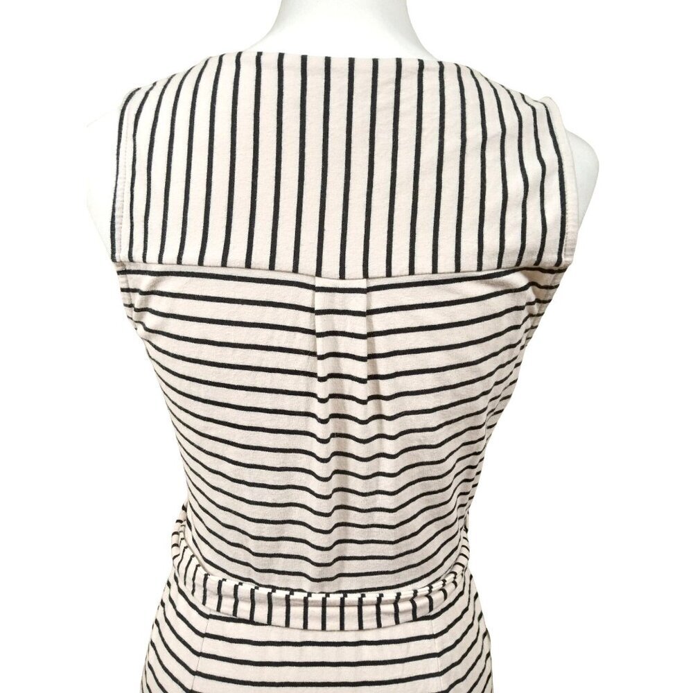 Monteau Los Angeles Womens White/Black Stripe Tied Waist Dress Size Small - Picture 10 of 14